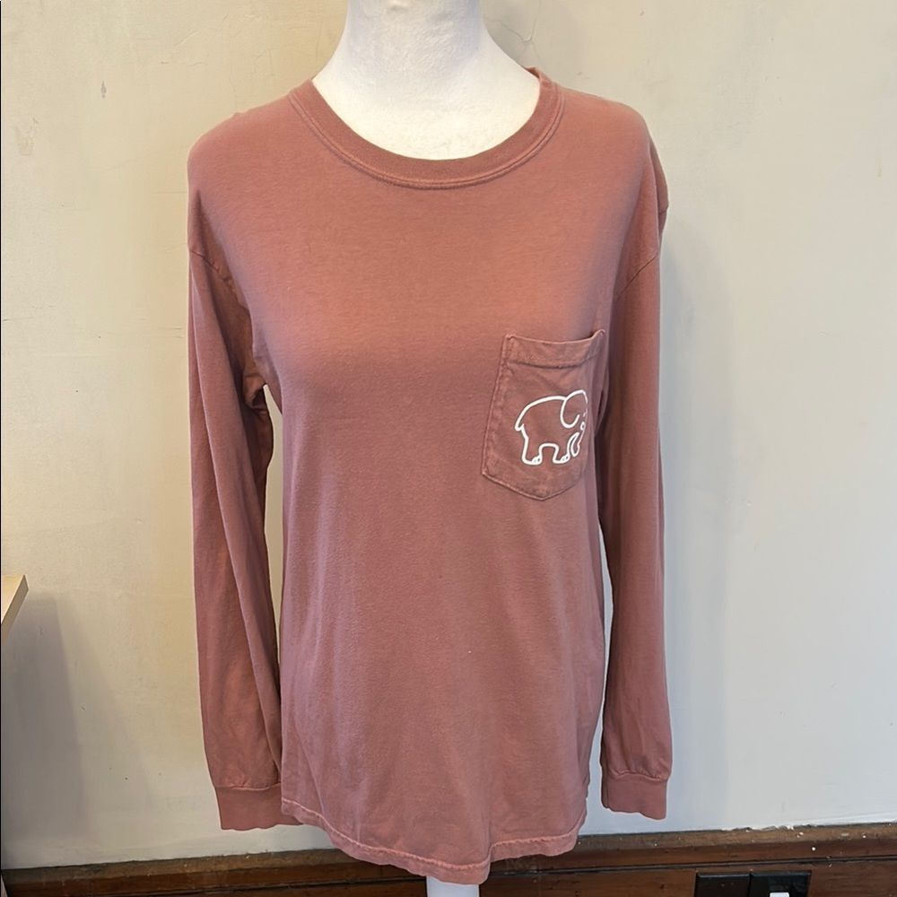 Ivory Ella mauve long sleeve elephant tee shirt Size S EUC - Picture 1 of 6